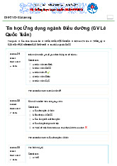 Tài liệu sưu tầm. Tin học ứng dụng ngành Điều dưỡng