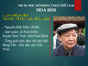 Giáo án điện tử Ngữ văn 6 Chân trời sáng tạo Bài 3 - Đọc: Hoa bìm