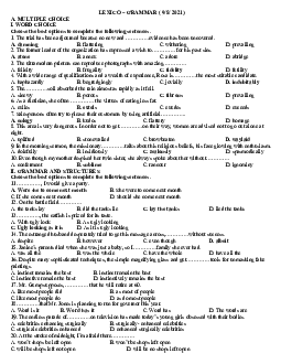 LEXICO – GRAMMAR - National English Competition