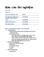 Báo cáo thí nghiệm hóa đại cương - Hóa Đại Cương | Trường Đại học Bách khoa Thành phố Hồ Chí Minh