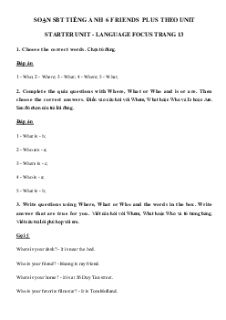 Sách bài tập tiếng Anh 6 Unit 1 Towns and Cities Language focus trang 13 - Chân trời sáng tạo
