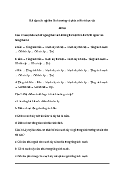 Bài tập trắc nghiệm Sinh trưởng và phát triển ở thực vật| Sinh 11 Kết nối tri thức