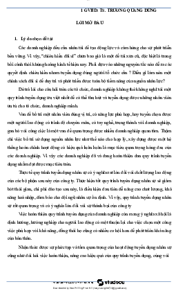 Hoàn thiện quy trình tuyển dụng | Trường Đại học Lao động Xã hội