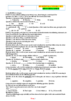 Đề ôn thi HK 1 Tiếng Anh 10 global success - Đề 6 (có đáp án)
