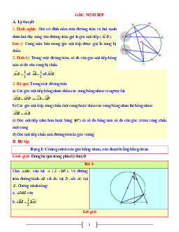 Tài liệu Toán 9 chủ đề góc nội tiếp