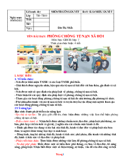 Giáo án GDCD 7 kết nối tri thức bài 9: Phòng chống tệ nạn xã hội