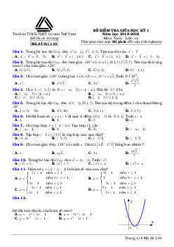Đề kiểm tra giữa học kỳ 1 Toán 10 năm 2018 – 2019 trường Lương Thế Vinh – Hà Nội
