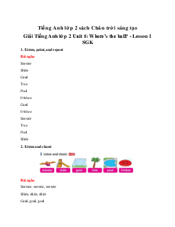 Unit 5: Where’s the ball? - Lesson 1 Giải SGK | Tiếng anh 2 Family and Friends