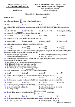 Đề khảo sát Toán 9 lần 2 năm 2020 – 2021 trường THCS Phù Lương – Bắc Ninh