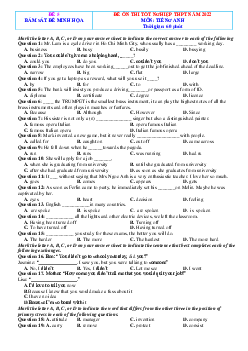Đề ôn thi tốt nghiệp môn Anh 2022 bám sát đề minh họa có lời giải chi tiết-Đề 5