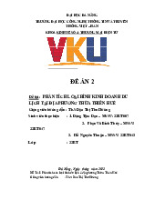 Đề án 2: Phân tích loại hình kinh doanh tại Thừa Thiên Huế | Trường Đại học Công nghệ thông tin và Truyền thông Việt Hàn, Đại học Đà Nẵng
