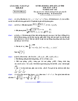 Đề thi học sinh giỏi Toán 12 cấp tỉnh năm 2020 – 2021 sở GD&ĐT Kon Tum