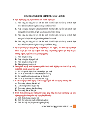 Đề kiểm tra thử môn Kinh tế chính trị Mac-Lenin | Trường đại học Bách Khoa Hà Nội