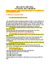 Đề cương ôn thi cuối kì Tư tưởng Hồ Chí Minh | Trường Đại học Công nghệ, Đại học Quốc gia Hà Nội