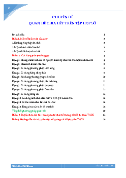 Chuyên đề quan hệ chia hết trên tập hợp số