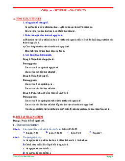 Tóm tắt lý thuyết và bài tập trắc nghiệm chuyên đề số nguyên tố