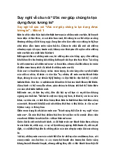 Suy nghĩ về câu nói "Ước mơ giúp chúng ta tạo dựng được tương lai"