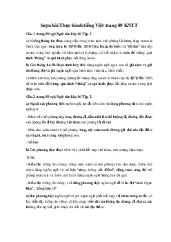 Soạn bài Thực hành tiếng Việt trang 89 KNTT