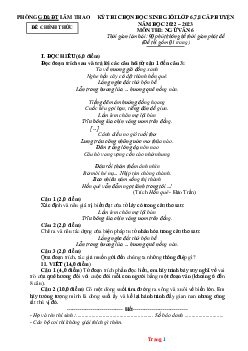 Đề chọn HSG Ngữ Văn 6 huyện Lâm Thao 2022-2023 (có đáp án)