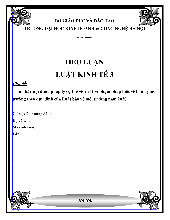 Tiểu luận Trình bày nội dung pháp lý cụ thể về xử lý vi phạm pháp luật về bảo vệ môi trường môn Luật kinh tế 3 | Trường Đại học Kinh Doanh và Công Nghệ Hà Nội