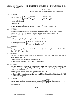 Đề thi chọn HSG Toán 9 THCS năm 2018 – 2019 sở GD và ĐT Thái Bình