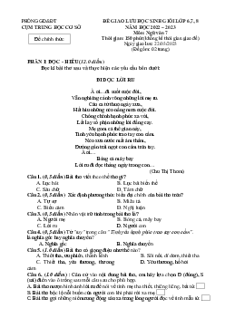 Đề giao lưu học sinh giỏi Ngữ văn 7 năm 2022-2023 (có đáp án )