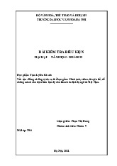 Chứng minh cho đặc điểm tâm lý cho khách du lịch là người Việt Nam | Môn Tâm lý du khách - Đại học Văn hóa Hà Nội