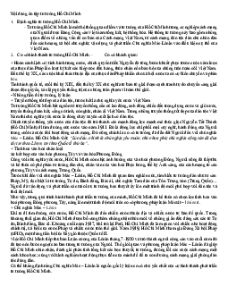 Tài liệu nội dung ôn tập Tư tưởng Hồ Chí Minh/ Đại học nội vụ Hà Nội