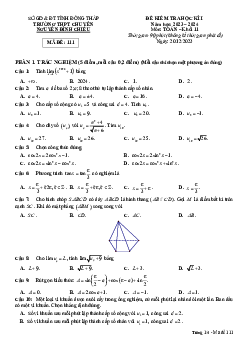 Đề học kì 1 Toán 11 năm 2023 – 2024 trường chuyên Nguyễn Đình Chiểu – Đồng Tháp