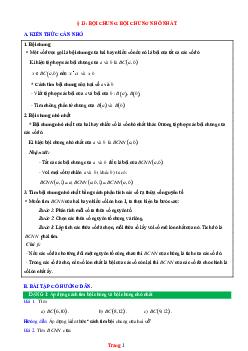 Phương pháp giải Bài 13: Bội chung bội chung nhỏ nhất Toán 6 Chân trời sáng tạo