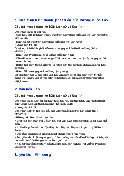 Giải SGK Lịch sử 7 Bài 12: Vương quốc Lào | Cánh diều