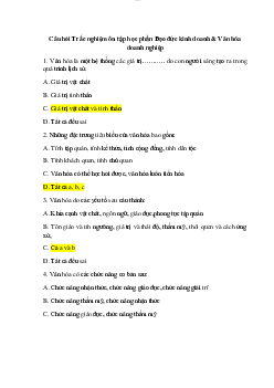 Câu hỏi Trắc nghiệm ôn tập học phần Đạo đức kinh doanh và Văn hóa doanh nghiệp