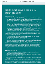 Bài thi tìm hiểu về pháp luật kỳ 20221 | Tài liệu Luật Hành Chính | Học viện Hành Chính Quốc Gia