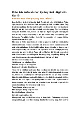 Phân tích Xuân về chọn lọc hay nhất - Ngữ văn lớp 10