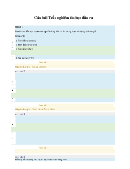 Ngân hàng trắc nghiệm Tin học văn phòng đầu ra (có đáp án)