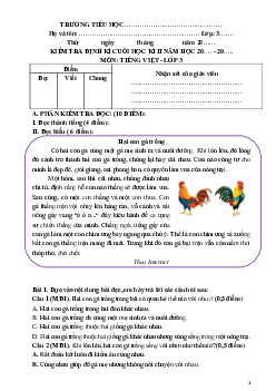 Đề thi Tiếng Việt lớp 3 học kì 2 Kết nối tri thức Số 1