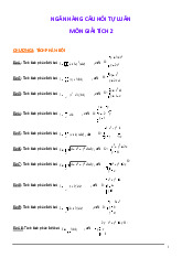 Đề cương môn giải tích - Trường Đại học bách khoa - Đại học đà nẵng.