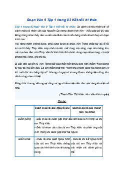 Soạn bài Củng cố, mở rộng trang 83 | SGK Ngữ Văn 9 Kết nối tri thức (Tập 1)