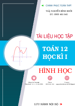 Tài liệu học tập Toán 12 học kì 1 phần Hình học