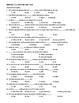 Tuyển tập bài tập IDIOMS thành ngữ - ĐỀ THI THỬ THPT QUỐC GIA NĂM 2020