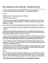 Bài văn phân tích nhân vật Thị Nở - Tác phẩm Chí Phèo | Ngữ văn 12