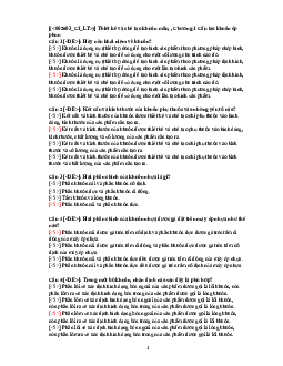 Trắc nghiệm môn Thiết kế và chế tạo khuôn mẫu (Có đáp án)