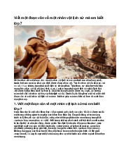 Viết một đoạn văn về một nhân vật lịch sử mà em biết lớp 7