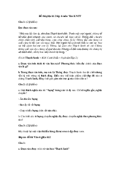 Đề thi giữa học kì 2 lớp 6 môn Văn Kết nối tri thức năm 2024 - Đề 4