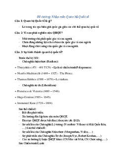 Đề cương nhập môn | Quan hệ quốc tế | Đại học Khoa học Xã hội và Nhân văn, Đại học Quốc gia Thành phố HCM