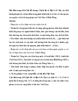 Giải SGK Lịch sử và Địa lý 8 vấn đề chung 2: Bảo vệ chủ quyền, các quyền và lợi ích hợp pháp của Việt Nam ở Biển Đông | Kết nối tri thức