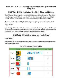 Giải Toán 6 Bài 1: Thu thập và phân loại dữ liệu sách Chân Trời Sáng Tạo