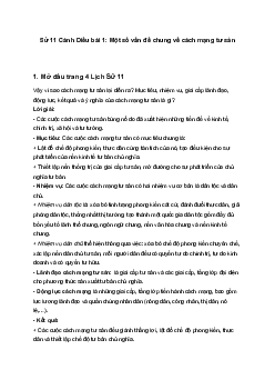 Sử 11 Cánh Diều bài 1: Một số vấn đề chung về cách mạng tư sản