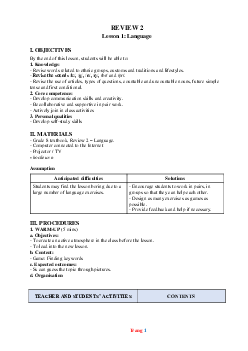 Giáo án Tiếng Anh 8 Global success Review 2 (Units 4-5-6)