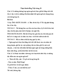 Soạn bài Thực hành tiếng Việt trang 70 | Ngữ văn 11 Chân trời sáng tạo